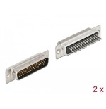 Delock pin de metal macho d-sub hd 44, versión para soldar, 2 piezas