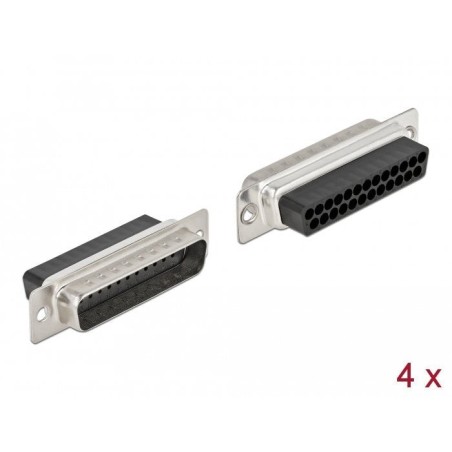 Delock enchufe de crimpado d-sub de 25 clavijas, metal, 4 piezas