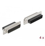 Delock enchufe de crimpado d-sub de 25 clavijas, metal, 4 piezas