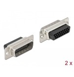 Delock enchufe de crimpado d-sub hd de 26 clavijas, metal, 2 piezas