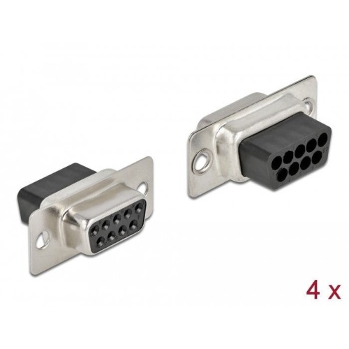Delock pinza de sujeción hembra d-sub 9, metal, 4 piezas