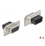 Delock pinza de sujeción hembra d-sub 9, metal, 4 piezas