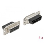Delock d-sub enchufe de crimpado de 15 clavijas, metal, 4 piezas