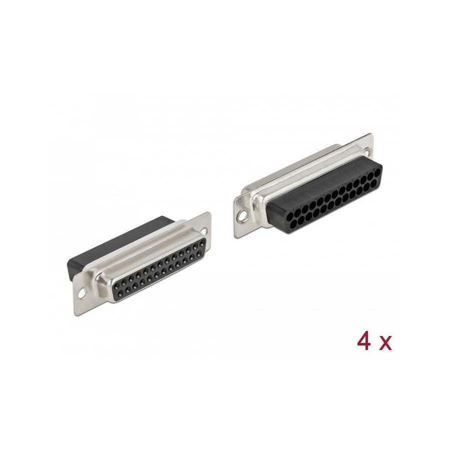 Delock d-sub conector de crimpado de 25 clavijas, metal, 4 piezas