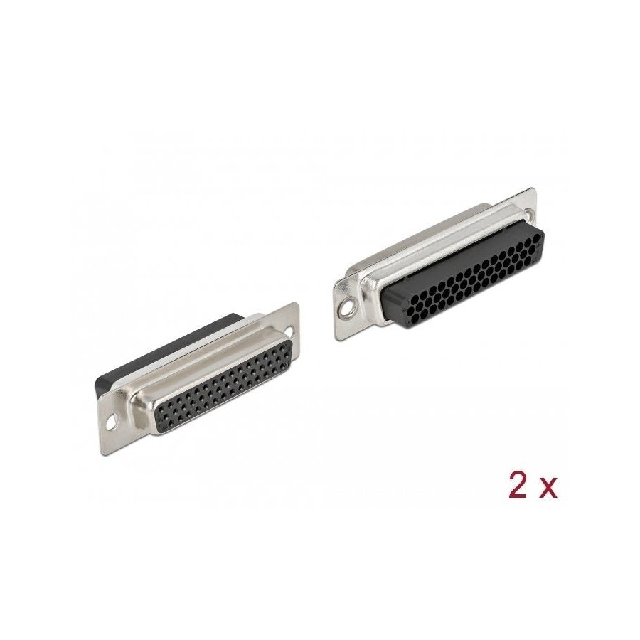 Delock d-sub hd enchufe de crimpado de 44 clavijas, metal, 2 piezas