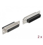 Delock d-sub hd enchufe de crimpado de 44 clavijas, metal, 2 piezas