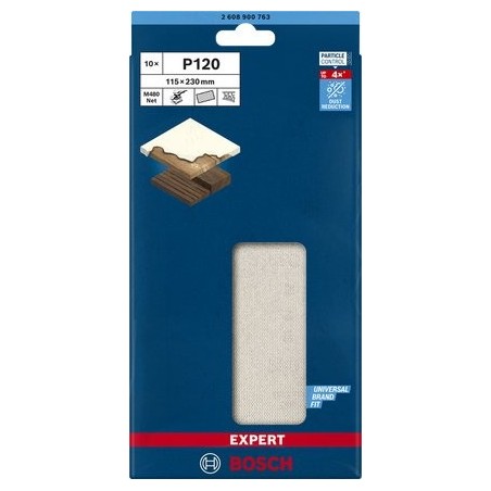 Bosch hoja de lija de malla expert m480 115 x 230 mm, grano 120 2608900763