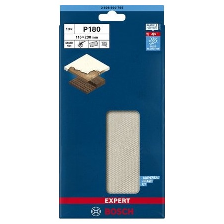 Bosch hoja de lija de malla expert m480 115 x 230 mm, grano 180 2608900765