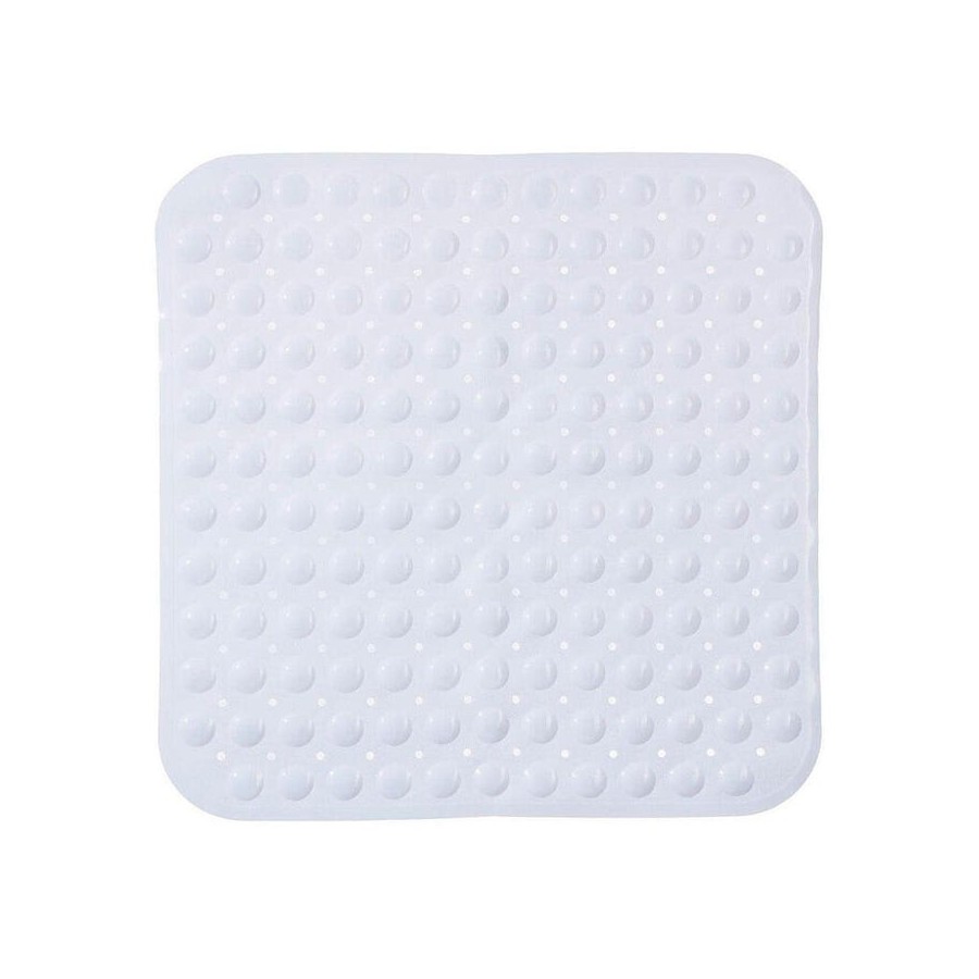 Alfombra ducha cuadrada blanca 55x55cm