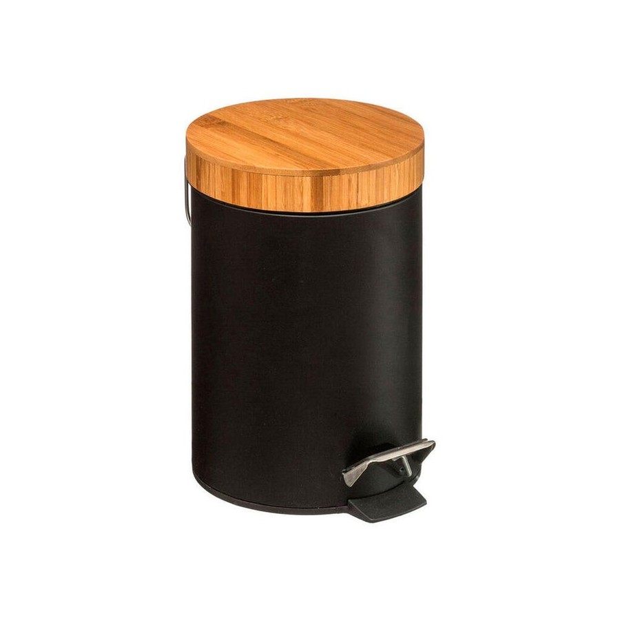 Papelera baño bambu-negro 3l colección 'natureo'