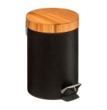 Papelera baño bambu-negro 3l colección 'natureo'