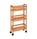 Carro slim de baño de bambú 74.5x36x15cm colección 'desserte'