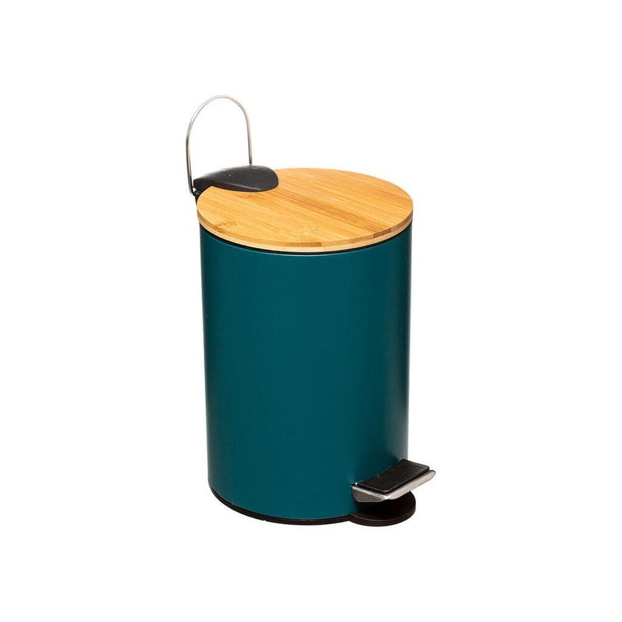 Cubo de basura de baño verde petrol 3l colección 'colors'