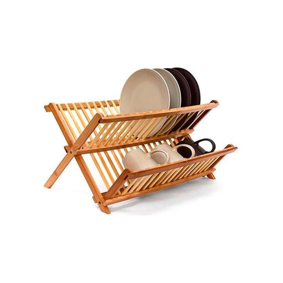 Escurridor platos de bambú plegable 42x33.5x25.5cm