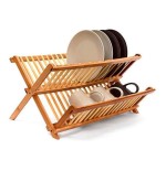 Escurridor platos de bambú plegable 42x33.5x25.5cm