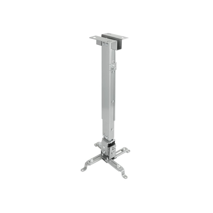 Tooq soporte universal de techo para proyector - inclinable y giratorio - peso max 20kg - plata