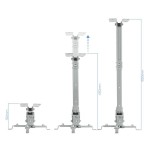 Tooq soporte universal de techo para proyector - inclinable y giratorio - peso max 20kg - plata