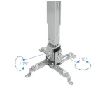Tooq soporte universal de techo para proyector - inclinable y giratorio - peso max 20kg - plata