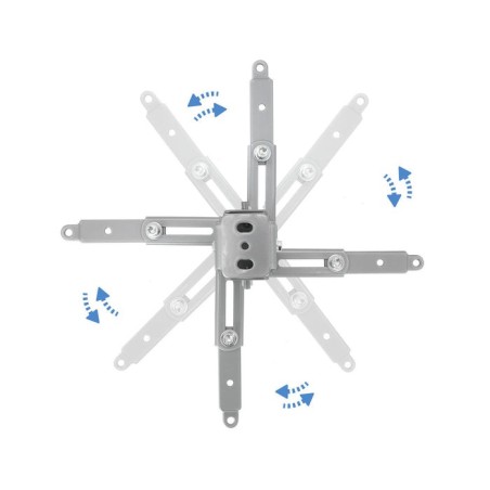 Tooq soporte universal de techo para proyector - inclinable y giratorio - peso max 20kg - plata