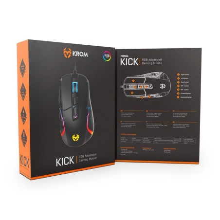 Krom ratón gaming kick rgb