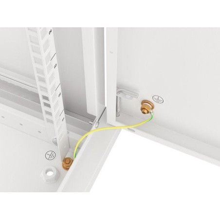 Lanberg armario rack 19 "montaje pared 12u / 600x450 con puerta metálica gris (paquete plano)