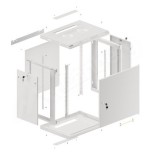 Lanberg armario rack 19 "montaje pared 12u / 600x450 con puerta metálica gris (paquete plano)