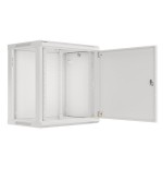 Lanberg armario rack 19 "montaje pared 12u / 600x450 con puerta metálica gris (paquete plano)