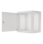 Lanberg armario rack 19 "montaje pared 12u / 600x450 con puerta metálica gris (paquete plano)