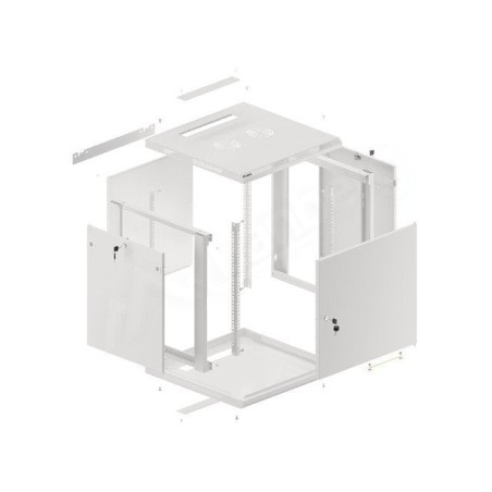 Lanberg wall mount cabinet 19inch 12u 600x600 steel doors grey flat pack