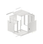 Lanberg wall mount cabinet 19inch 12u 600x600 steel doors grey flat pack