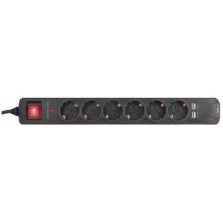 Riello regleta thunder 6002 usb 6 tomas schuko maxima potencia 250v/16a maximo voltaje 6000v boton o
