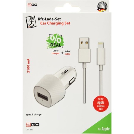 Set de carga para coche 2go 12v/24v negro 1x universidad usb incluido usb a luz