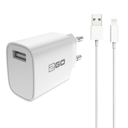 2go cargador + cable lightning blanco para apple