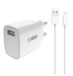2go cargador + cable lightning blanco para apple