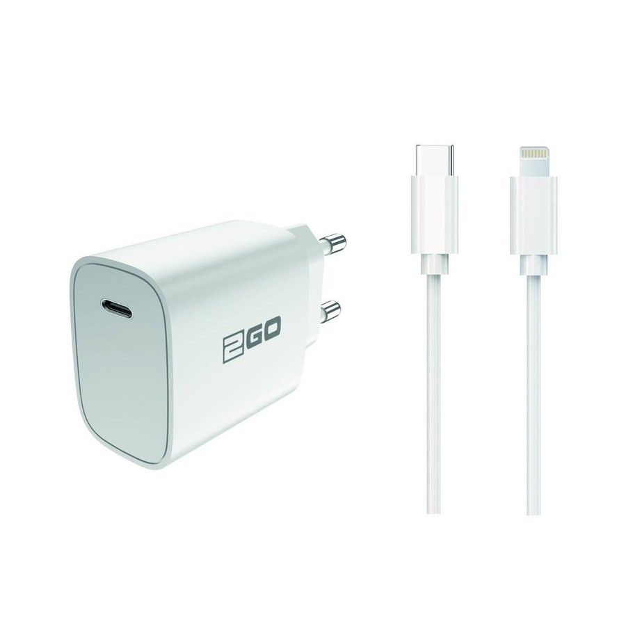 Cargador 2go netz-ladeset power delivery blanco lightning 1x usb type c