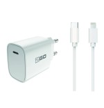 Cargador 2go netz-ladeset power delivery blanco lightning 1x usb type c