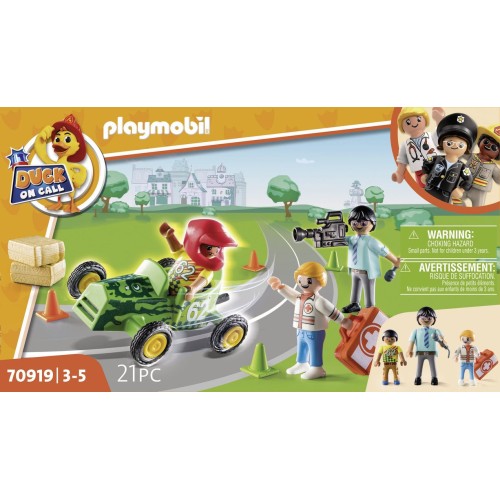 Playmobil 70919 duck on call accion ambulancia ayuda al piloto de carreras