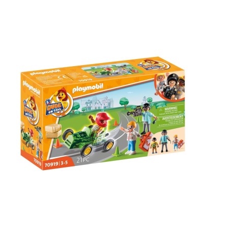 Playmobil 70919 duck on call accion ambulancia ayuda al piloto de carreras