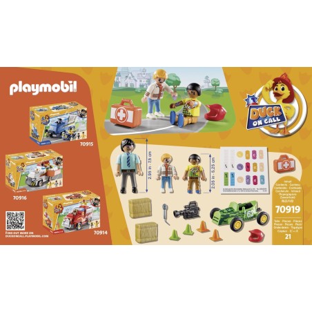 Playmobil 70919 duck on call accion ambulancia ayuda al piloto de carreras