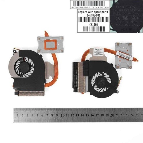 Ventilador con disipador para portátil hp compaq presario cq43 dfs551005m30t 646181-001 (4200431)
