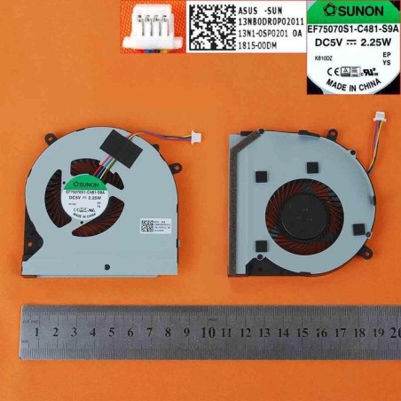 Ventilador para portátil asus gl502vm gl502vml gx60vm 13nb00r0p02011 13n1-0sp0201