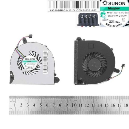 Ventilador cpu para portátil hp probook 6560b 6565b 8560 8560b 8560w 8560p mf60120v1-c050-s9a