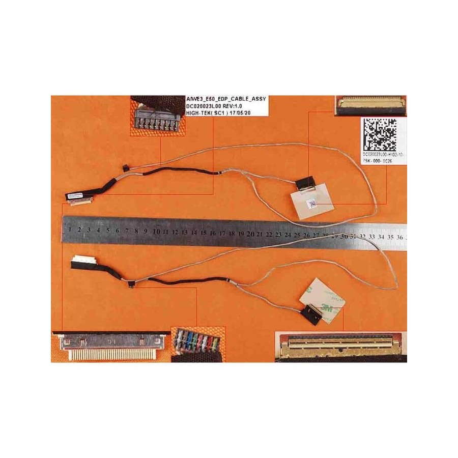 Cable flex para portátil lenovo e50-30 e50-45 e50-70 e50-80 30pin dc020023l00 aiwe3 edp