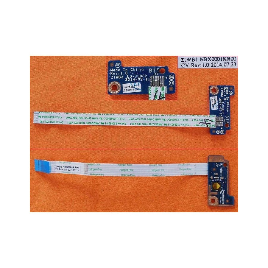 Placa del botón de encendido con cable para lenovo b40-70 b50-70 ls-b098p
