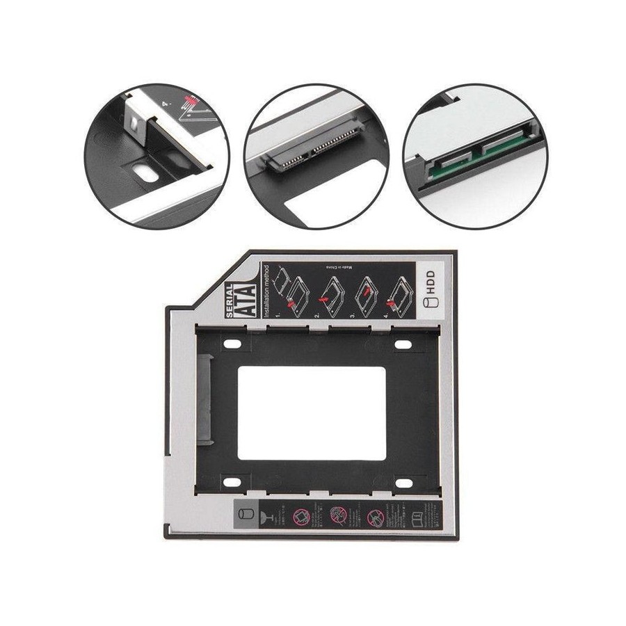 Soporte carcasa caddy cd dvd para disco duro 2.5 2nd sata 12.7mm universal