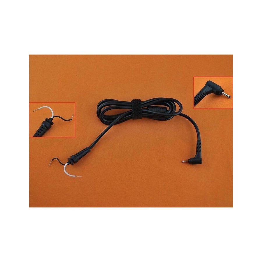 Cable dc jack de corriente para cargador portatil con clavija 2.5x0.7 mm