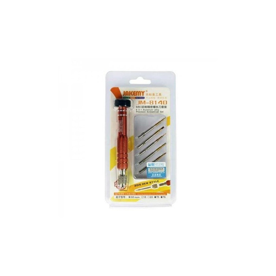 Destornillador profesional con 6 puntas jakemy jm-8140