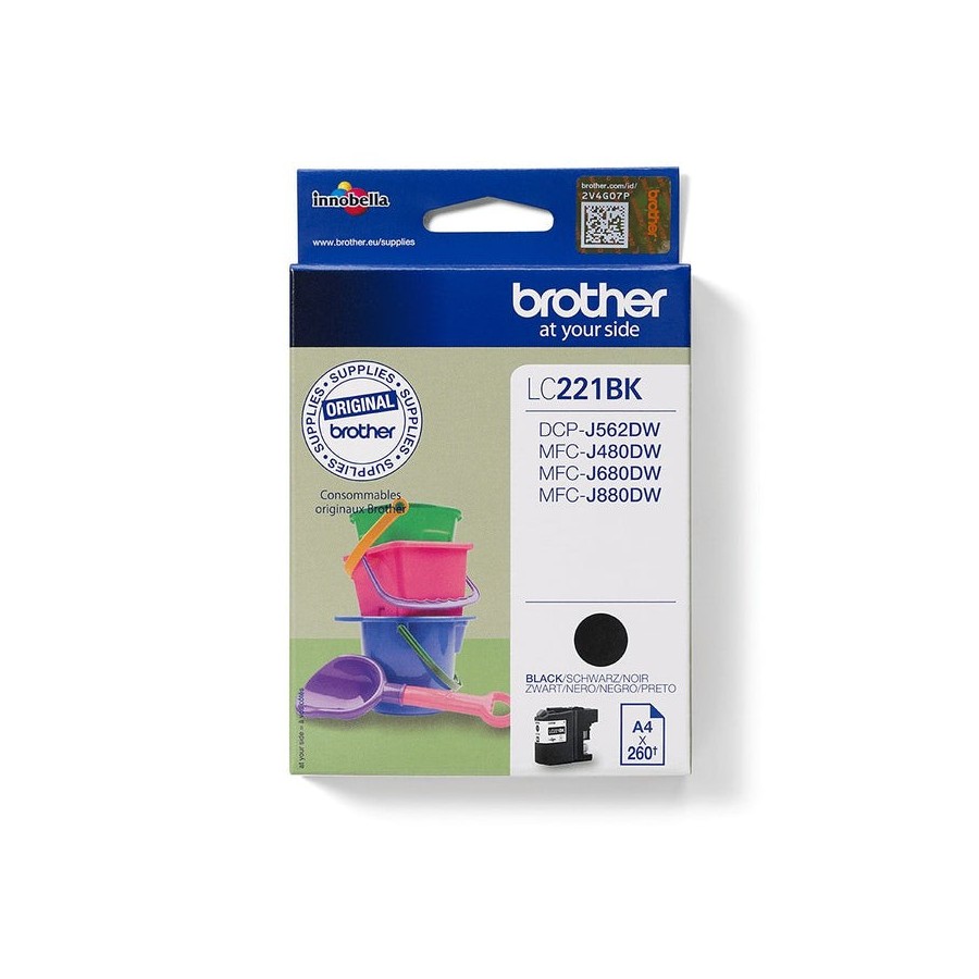 Brother tinta original lc221 black para brother mfcj4420dw/mfcj4620dw