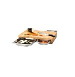 Tabla continenta 4028 de cocina para cortar rectangular madera acero inoxidable, madera