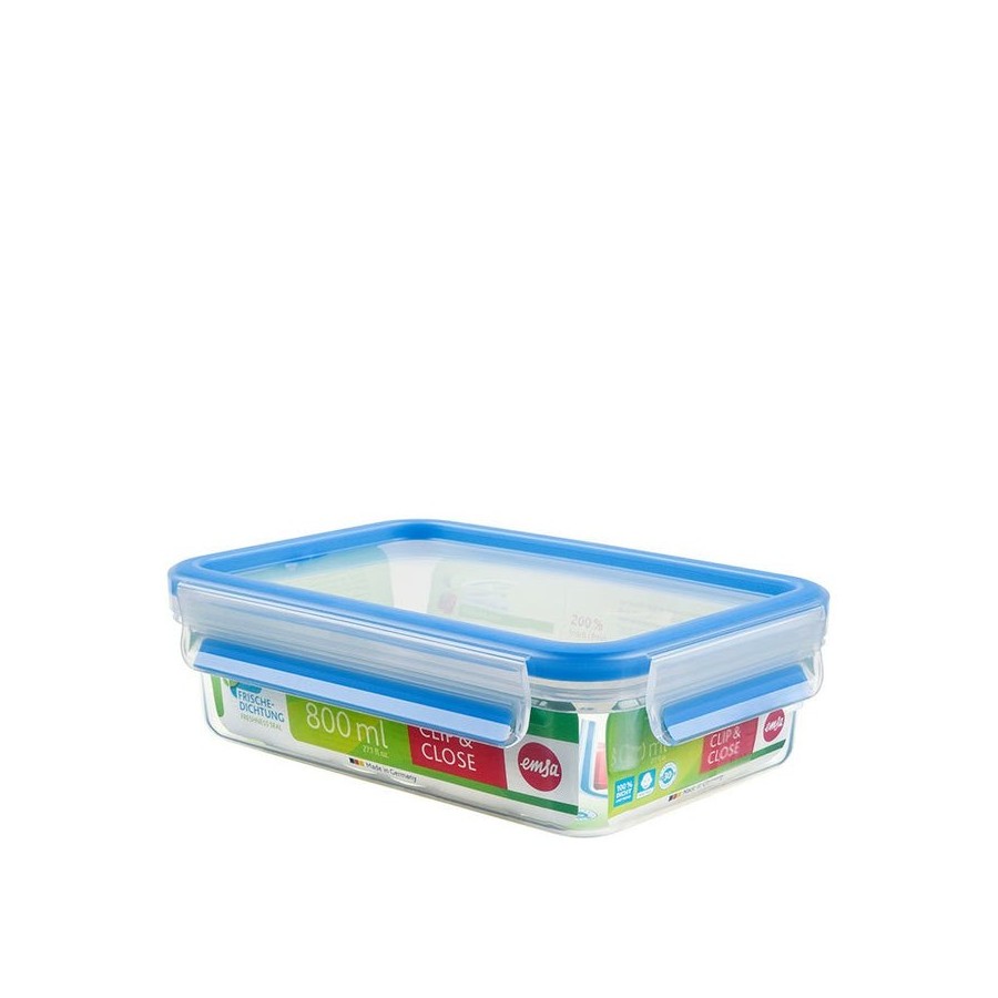 Fiambreras emsa 508539 rechteckige frischhaltedose con deckel, transparente/blau